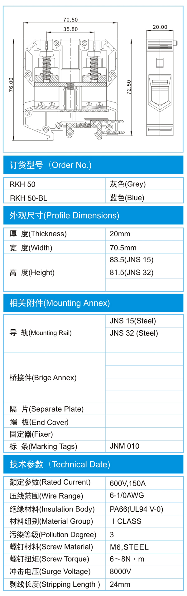导轨式接线端子
