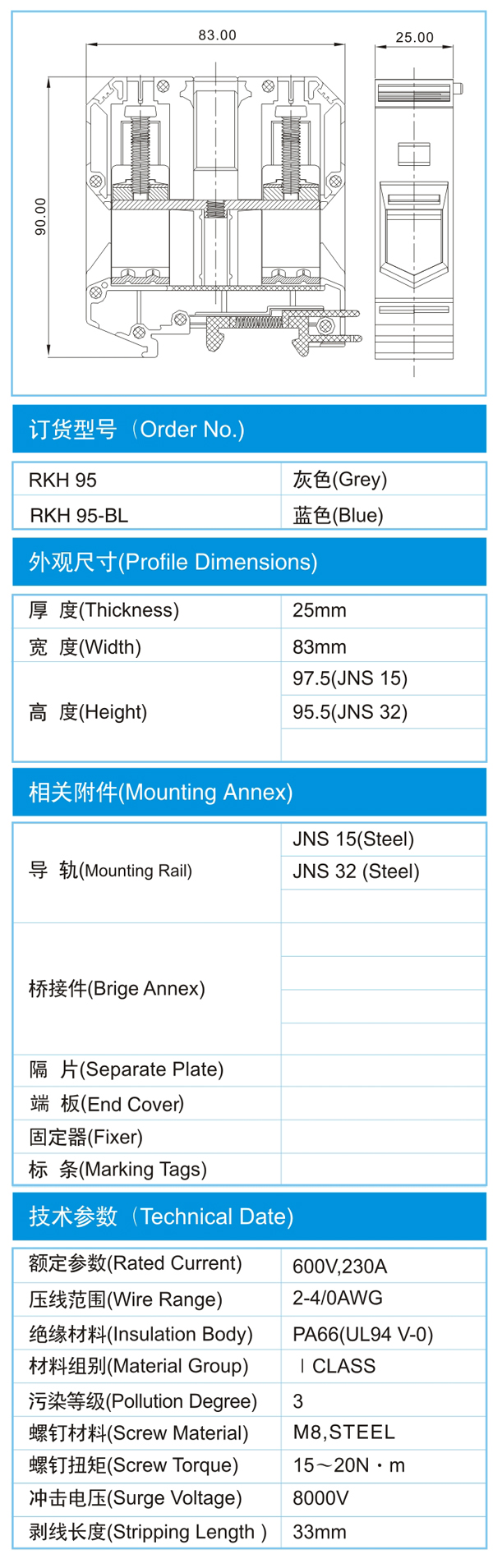 导轨式接线端子