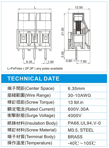 EMA 5-XX-6.35-00(600V